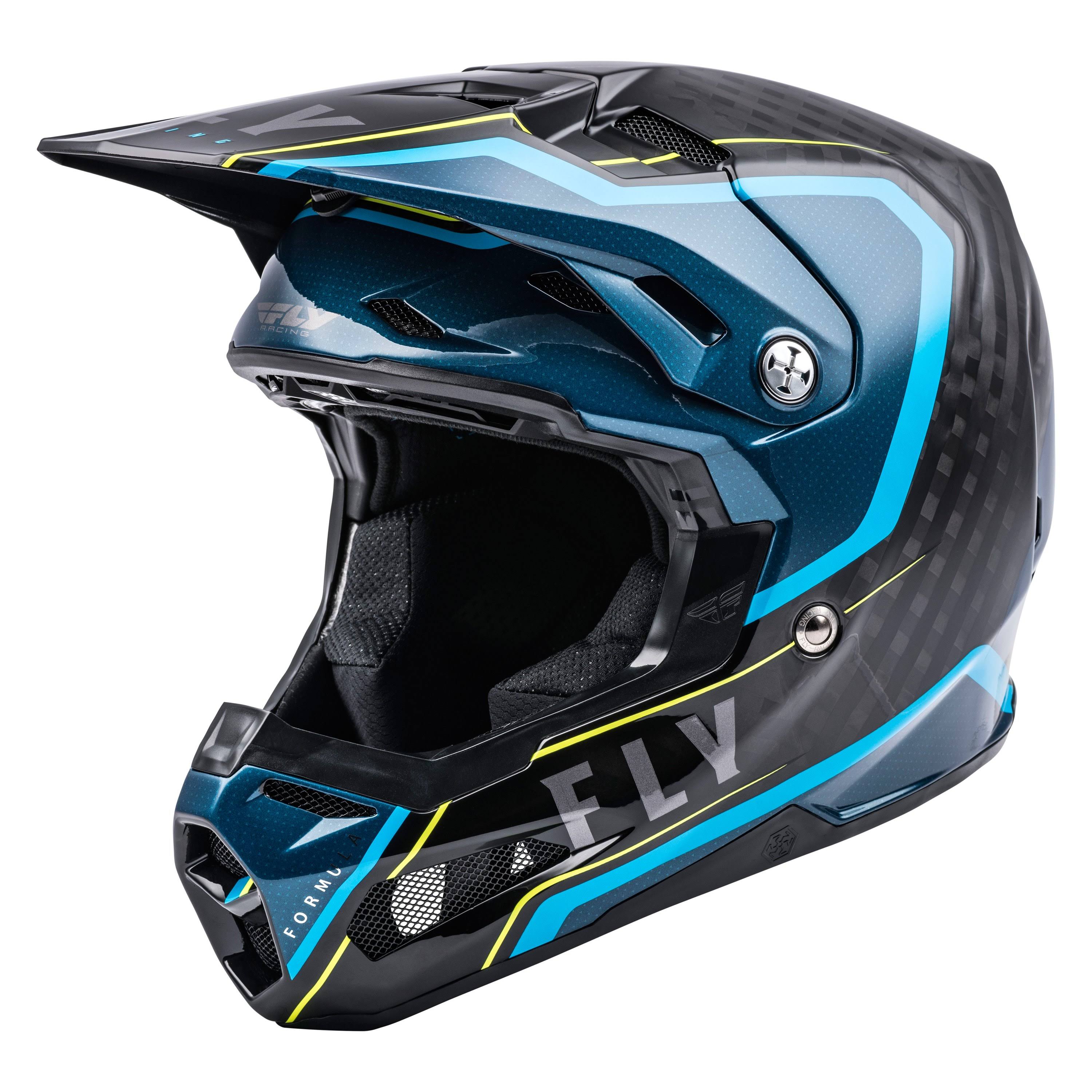 Fly Racing Formula Youth Helmet - Carbon Axon - Black/Blue/Hi-Vis