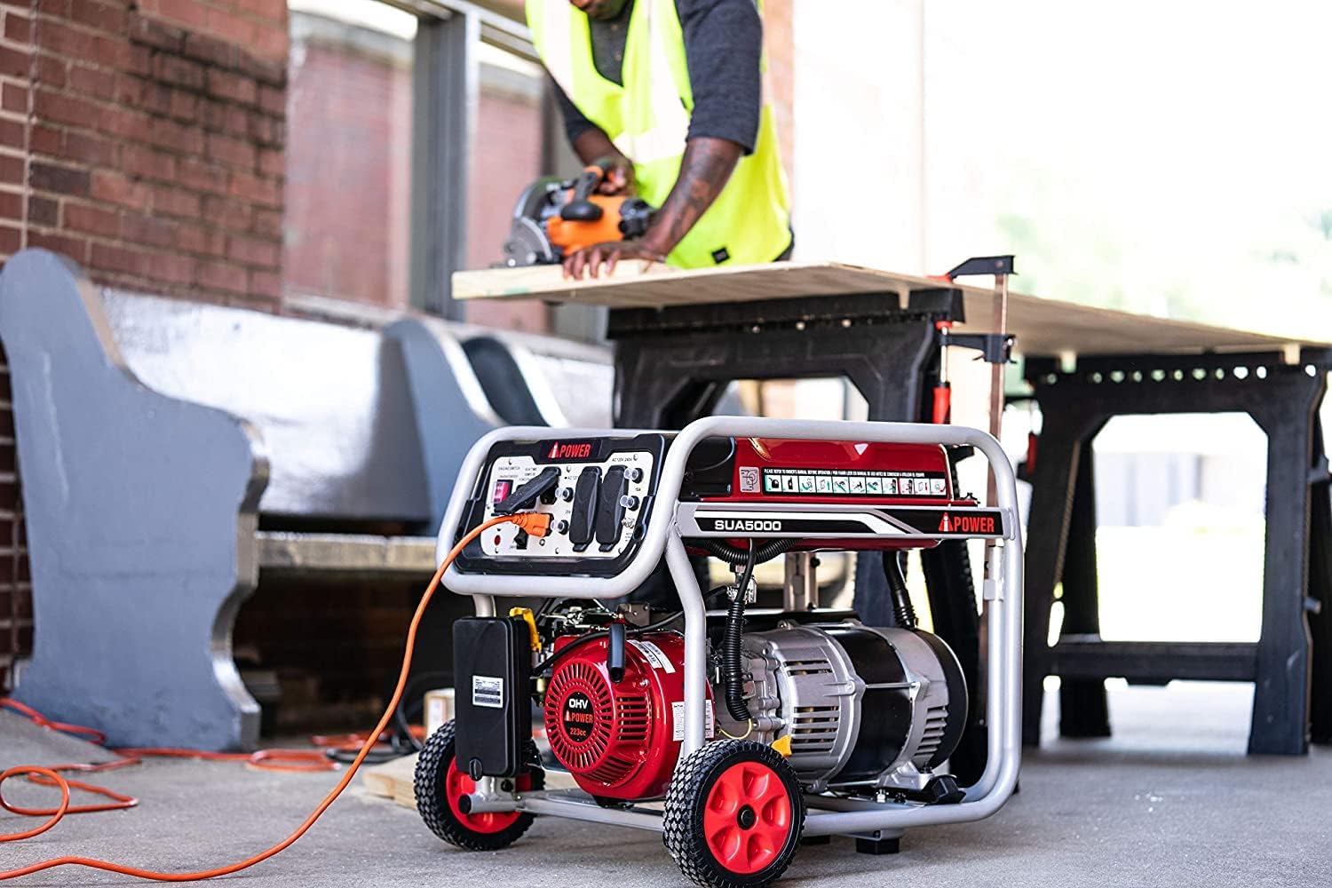 A-iPower SUA4500 4500 Watt Portable Generator Small Gas Powered for Jobsite, RV, and Home Backup Emergency