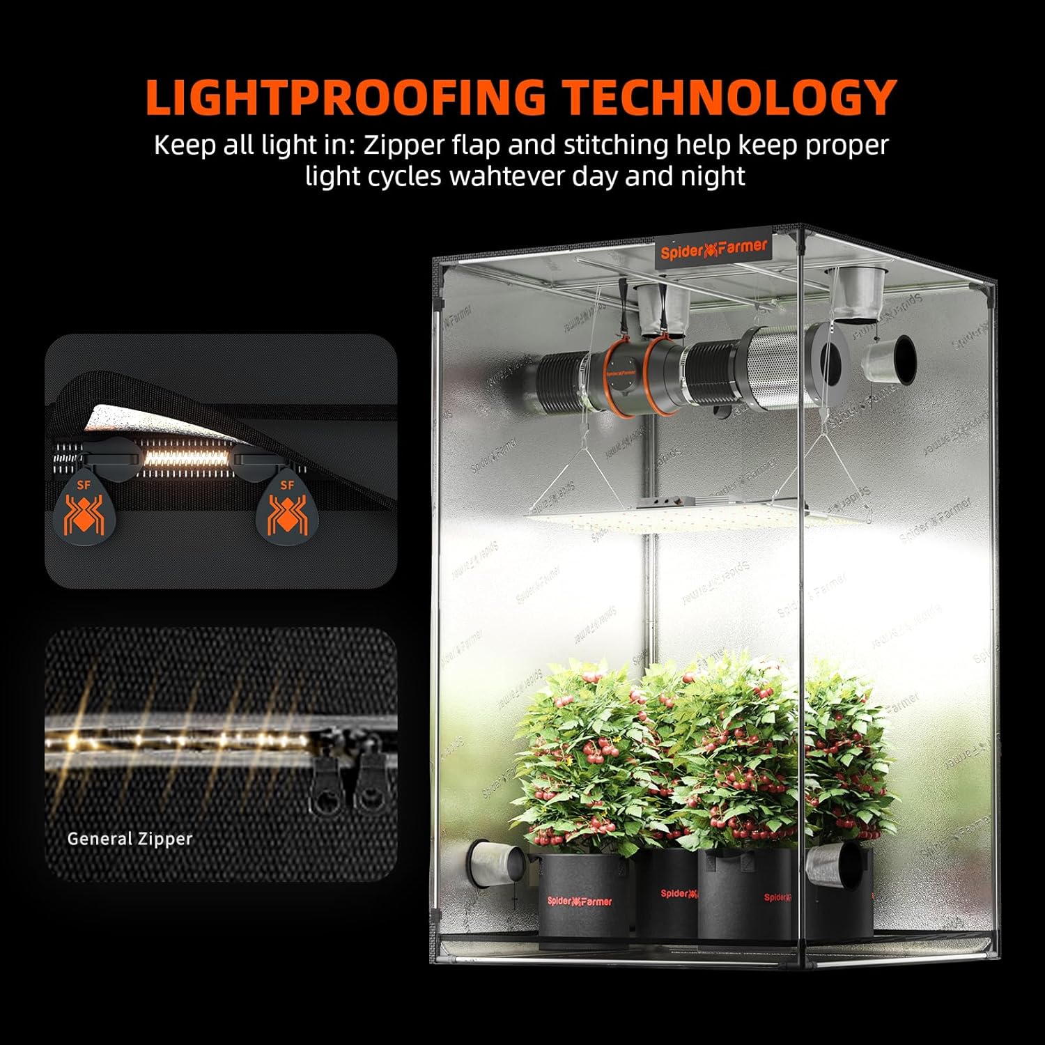 Spider Farmer 24"x24"x48" Grow Tent and 6L Grow Tent Humidifier