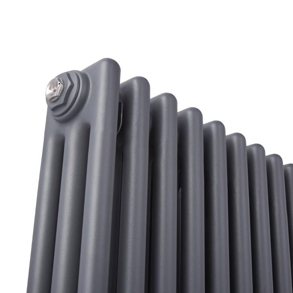 Hudson Reed Regent - Cast Iron Hot Water Radiator - 24x22 x 30x22 - Horizontal European Design - Anthracite NAHBAT12