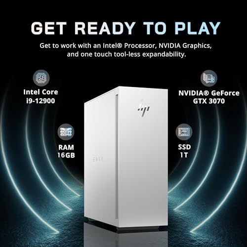 HP 2023 Envy Desktop Computers, Gaming pc Bundle,Intel Core i9-12900, 64GB DDR4 RAM, 2TB SSD, GeForce RTX 3070 8GB GDDR6, WiFi 6, Windows 11 Pro, Black Wired Keyboard and Mouse, PCM
