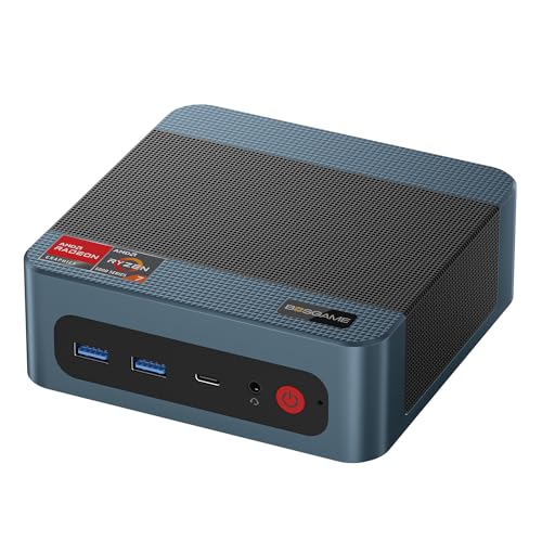 P4 Light Gaming Mini PC, Ryzen 7 5825U, 32GB RAM 1TB SSD, 11 Pro Triple 4K 60HZ Displays Desktop Computers, Support PS3 Emulator Micro PC, HDMI+DP+Type-C, WiFi 6E, BT5.2, Dual 2.5GbE LAN