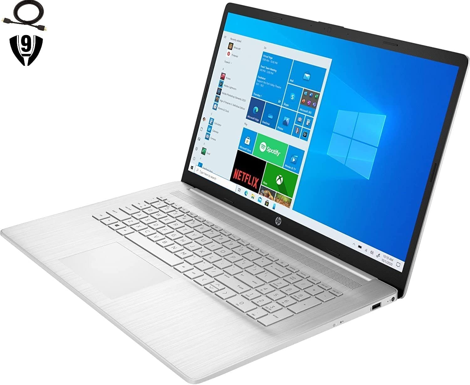 HP Premium 17 Laptop, 17.3" HD+ 6-Core Touchscreen, AMD Ryzen 5 5500U Radeon Graphics, 16GB RAM, 512GB SSD+1TB HDD, WiFi, HDMI, Webcam, Windows 11 Home,W/ 9H HDMI Cable