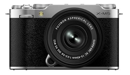 Fujifilm X-M5 Mirrorless Digital Camera XC15-45mmF3.5-5.6 OIS PZ Lens Kit - Silver
