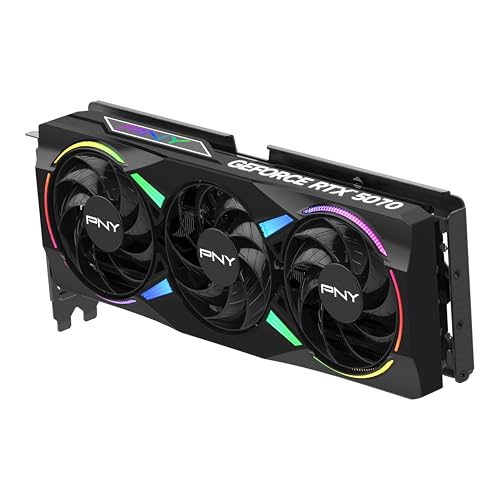 PNY NVIDIA GeForce RTX™ 5070 12GB ARGB Overclocked Triple Fan Graphics Card (DLSS 4, PCIe® 5.0, HDMI®/DP 2.1, 2.4-Slot, Epic-X™ RGB Lighting)