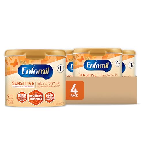 Enfamil Sensitive Baby Formula with DHA, Iron & Prebiotics to help support Brain & Immune Support. Lactose Sensitivity Infant Formula Inspired by Breast Milk, Non-GMO, Powder Refill Box, 117.6 Oz
