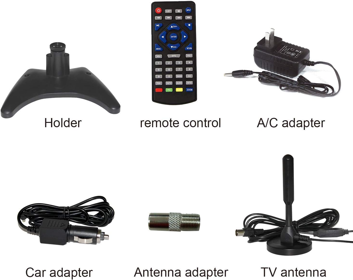 10.6 inch, Portable TV with Rechargeable Battery TV, Built-in ATSC Digital Tuner, USB/TF Card Slot and AV/HDMI Port