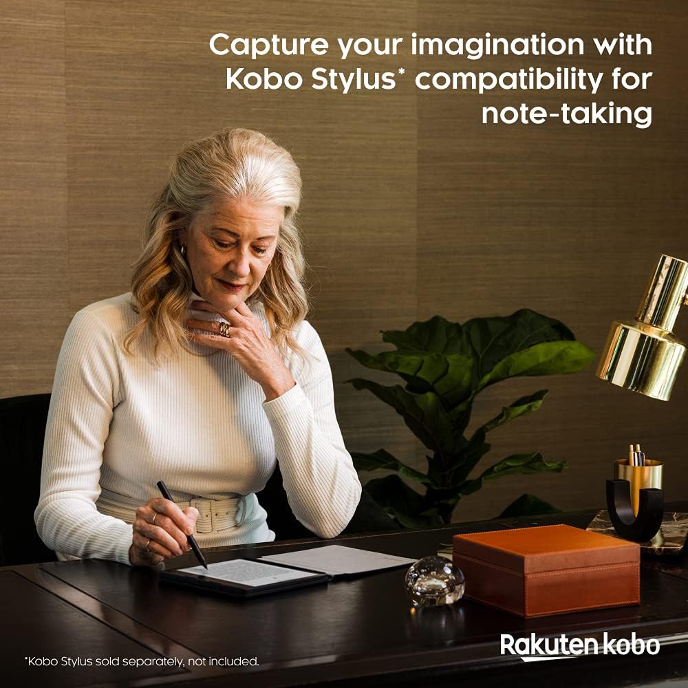 Kobo Sage | eReader | 8�?HD Glare Free Touchscreen | Waterproof | Adjustable Brightness and Color Temperature | Blue Light Reduction | Bluetooth | WiFi | 32GB of Storage | Carta E Ink Technology