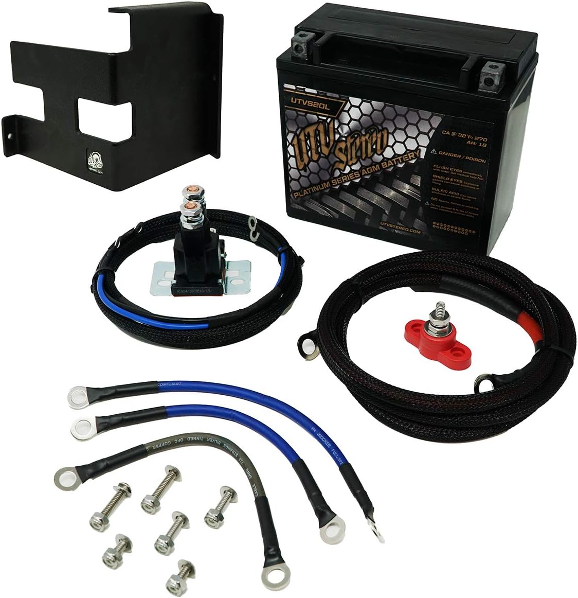 UTV Stereo Second Battery Kit w/ Battery For Can-Am Maverick X3