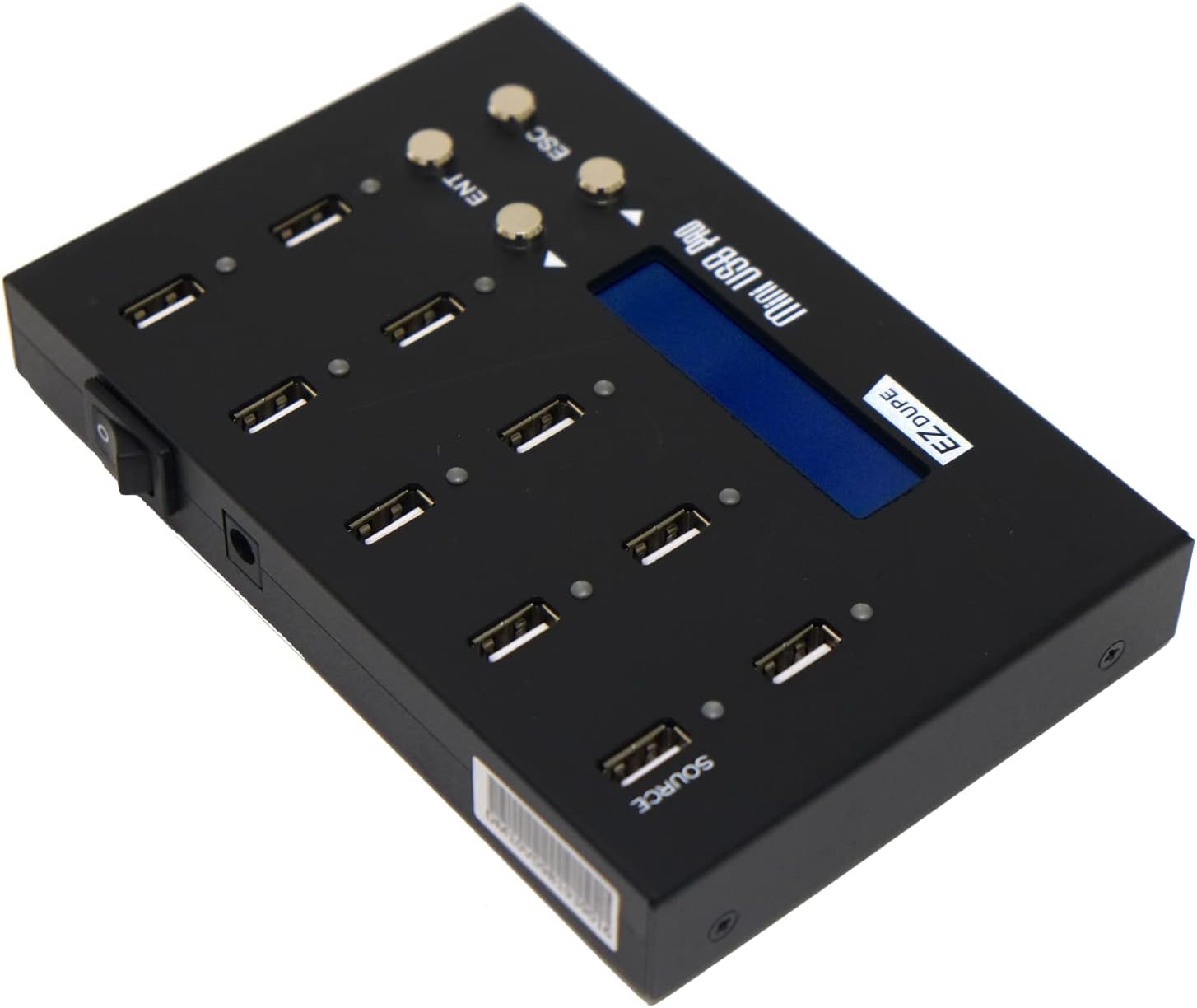 EZ DUPE 1 to 9 USB Duplicator - Standalone USB Flash Media Drive / USB Hard Drive Cloner Compact Copier & Eraser (DM-FU0-10V09B / MiniUSB Pro)