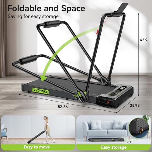Walking Pad Treadmill, Under Desk Treadmills for Home and Office, 3 in 1 Foldable Treadmill 2.5HP Electric Treadmills 300 lbs Capacity