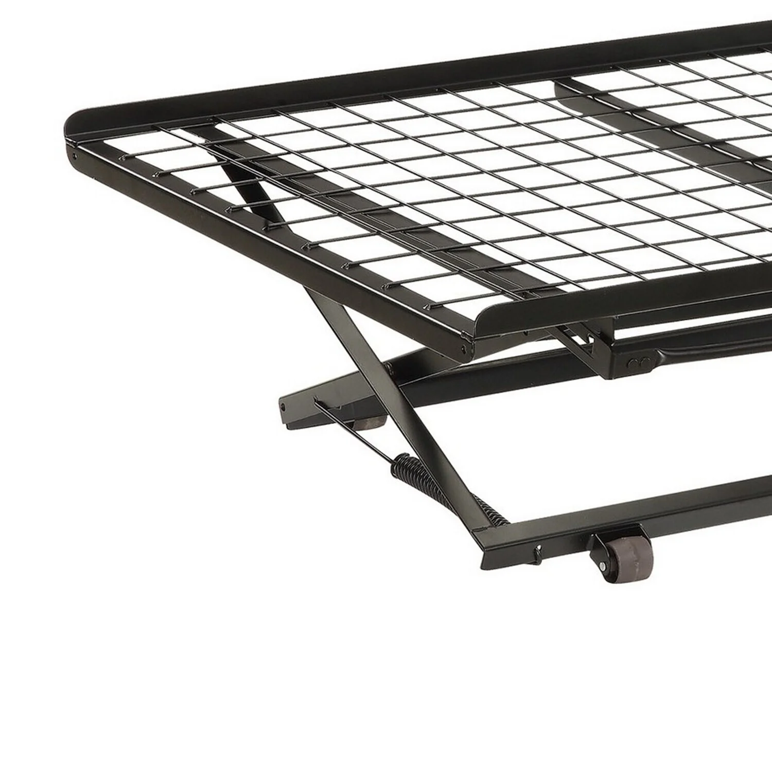 Maykoosh African Adventure Pop Up Trundle Bed, Rolling Wheels, Easily Adjustable Height, Black Finish