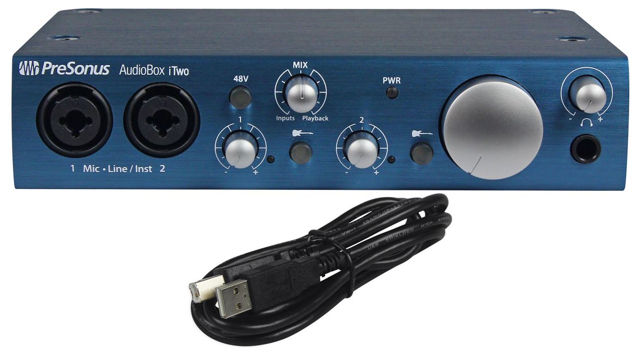 Presonus Audiobox iTwo 2X2 USB iPad/PC/Mac Recording Interface+Desktop Mic Stand