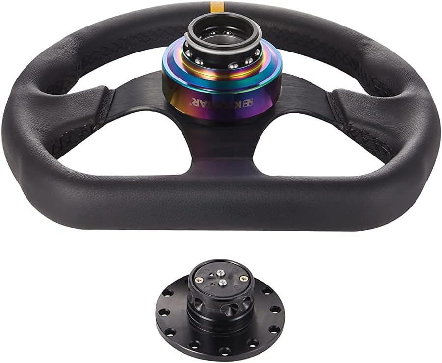 WKD Titanium Steering Wheel Quick Release Hub Adapter Snap Off Boos Kit Black #8313