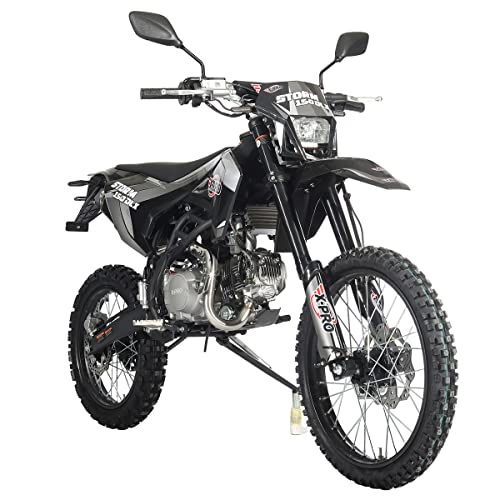 X-PRO 150 Dirt Bike Storm DLX 150 4-Speed Manual Transmission with All Lights, Electric/Kick Start, Big 19"/16" Tires!