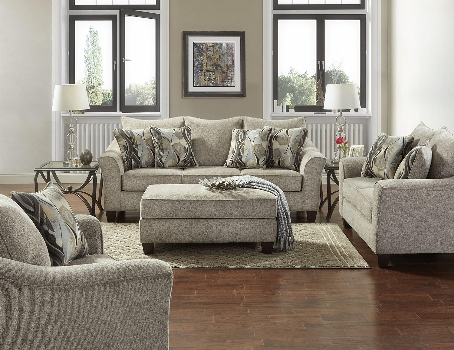 Roundhill Furniture Pillowback Loveseat