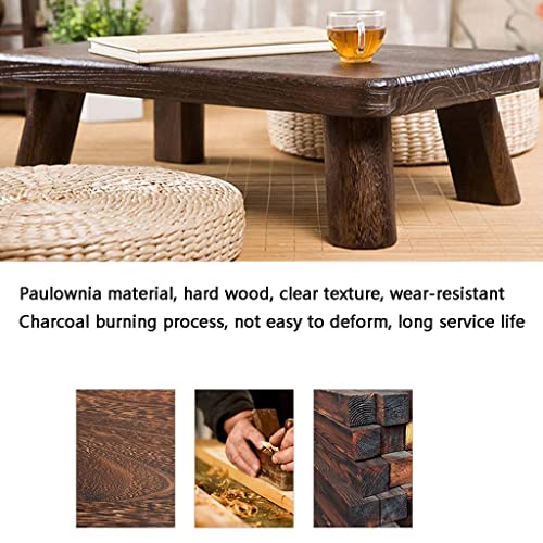 End Tables Japanese Altar Table, Tatami Chabudai Puja Table,Paulownia Wood Low Coffee Table for Living Room, Bedroom (Color : Brown, Size : 68 * 35 * 18cm)