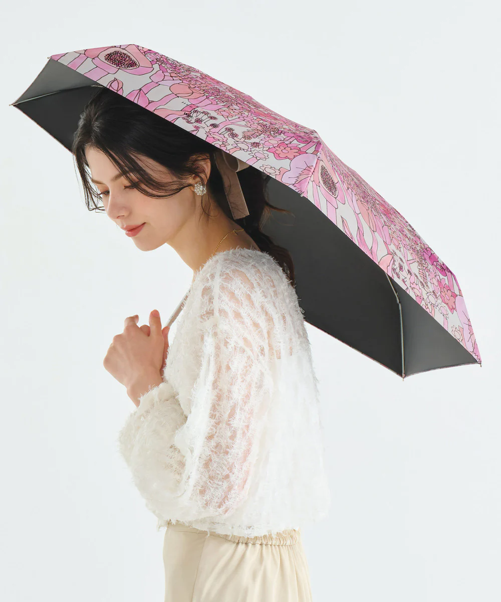 [Wpc. Official] Sun Umbrella Wpc. HERALBONY Art Sunshade Mini 50cm Complete Sunshade Heat Insulation UV Cut Rain and Sun Dual Use Ladies Folding Umbrella Foldable Umbrella Folding Umbrella