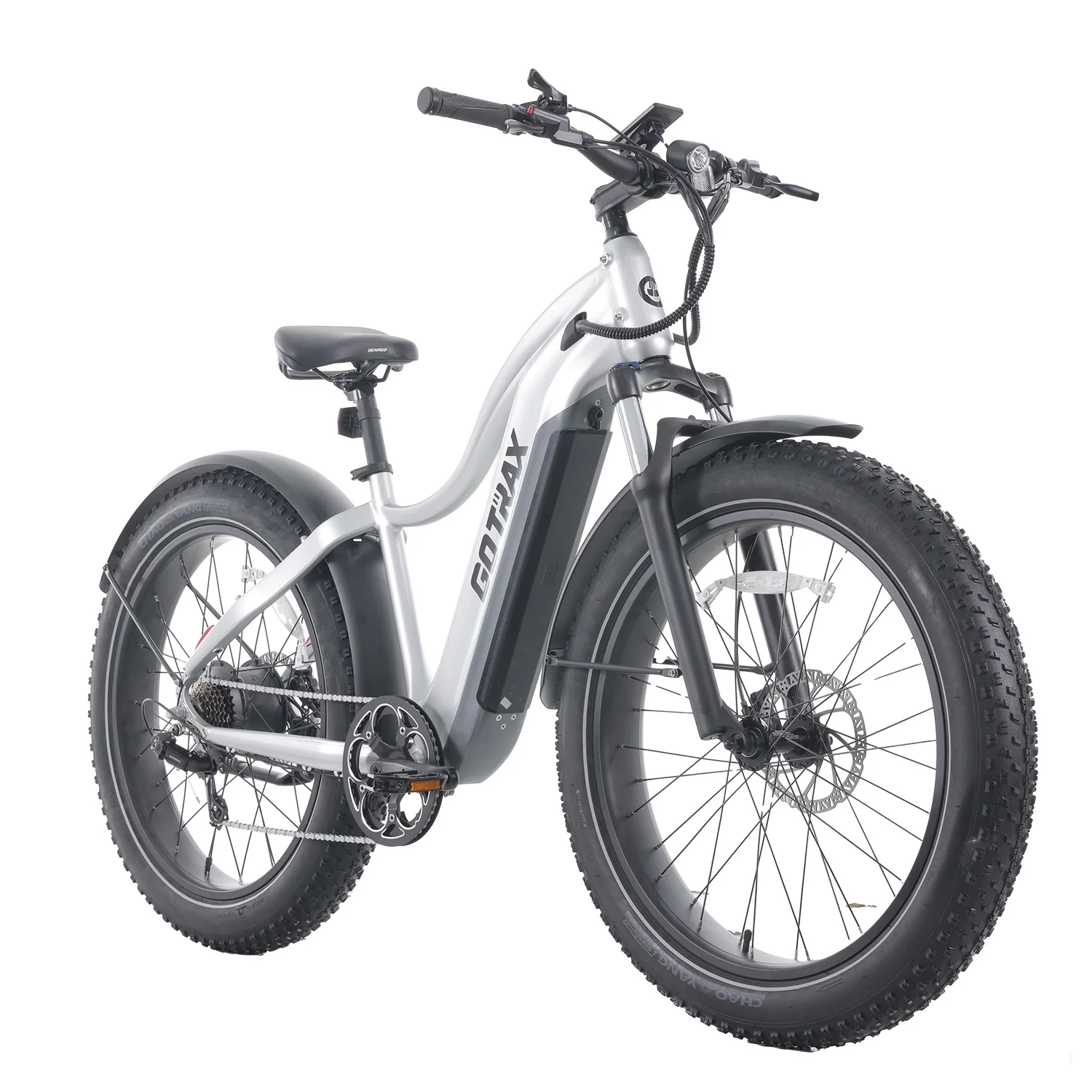 GOTRAX Tundra Electric Bike for Adults, 750W 48V 26" x 4" Fat Tire Adult Dirt Electric Bicycle, 20MPH All Terrain Electric Mountain Bike, Step over, Silver
