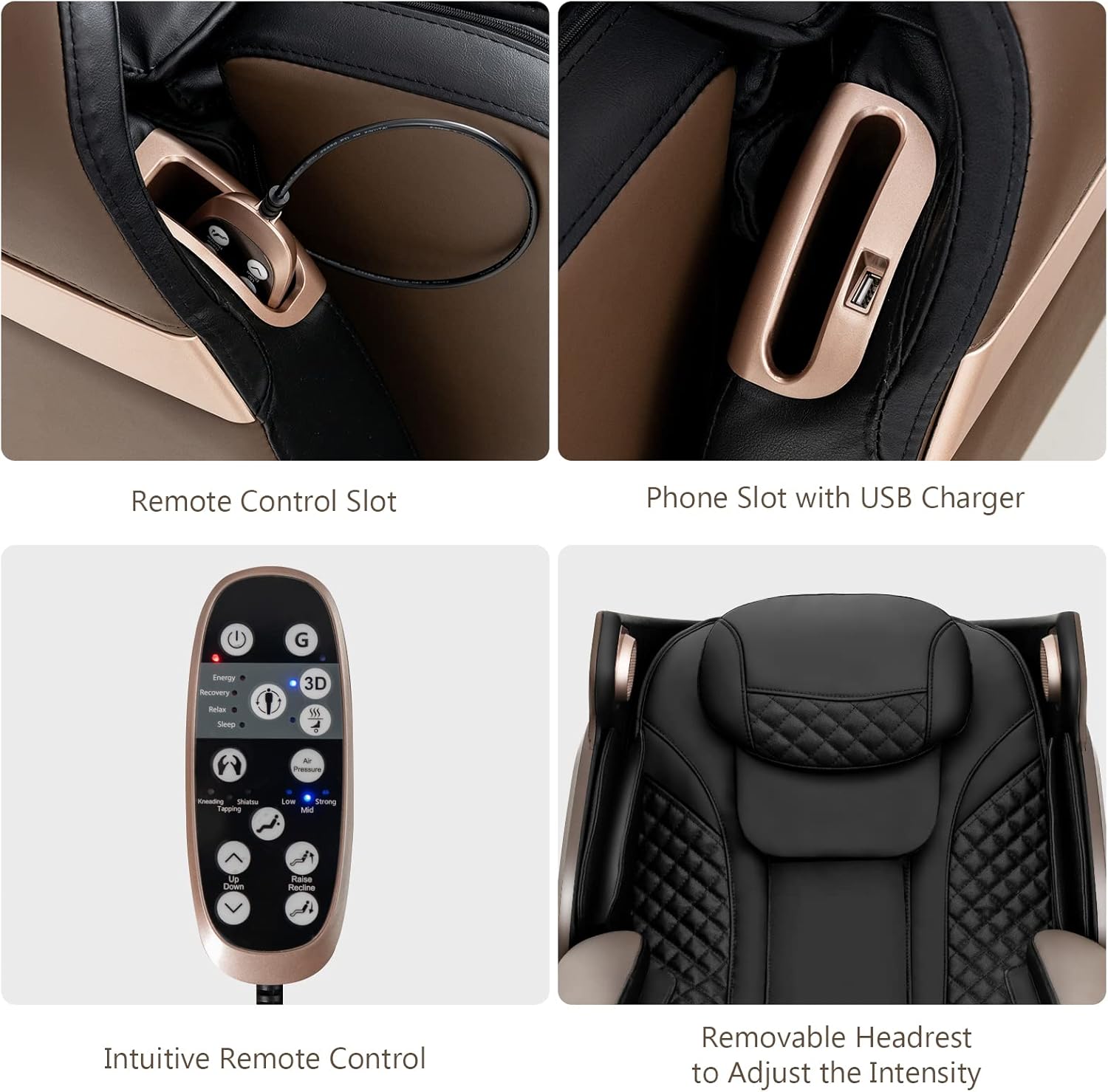 Giantex Massage Chair Full Body - 3D Electric Zero Gravity Shiatsu Massage Recliner Chair with 55” SL Track, Waist Heaters, Airbag Massage, Foot Rollers, 4 Auto Modes, Blue-tooth Speaker