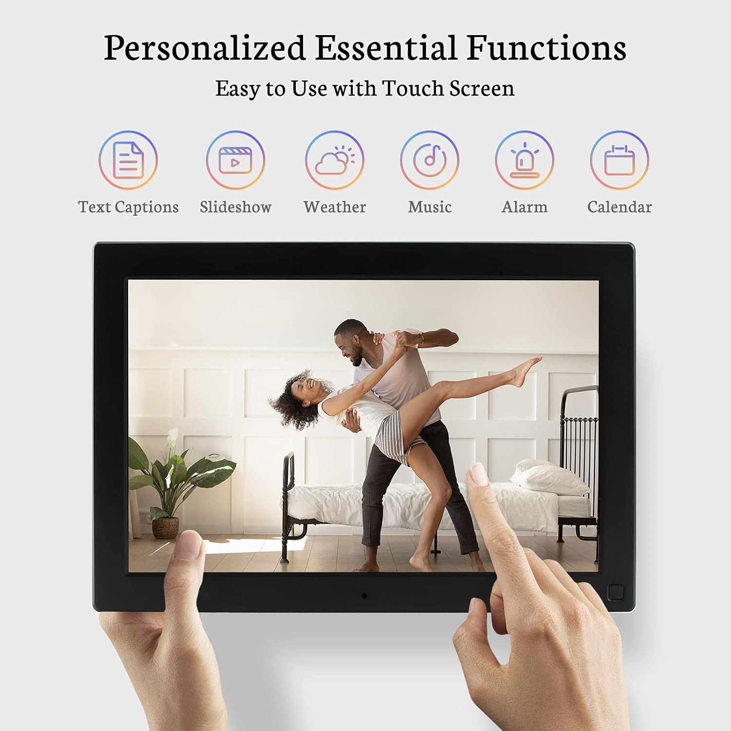 BSIMB Digital Picture Frame IPS Display, Wall-Mountable Electric Photo Frame with Remote Control, Place in Landscape&Portrait, Gift for Mother's Day