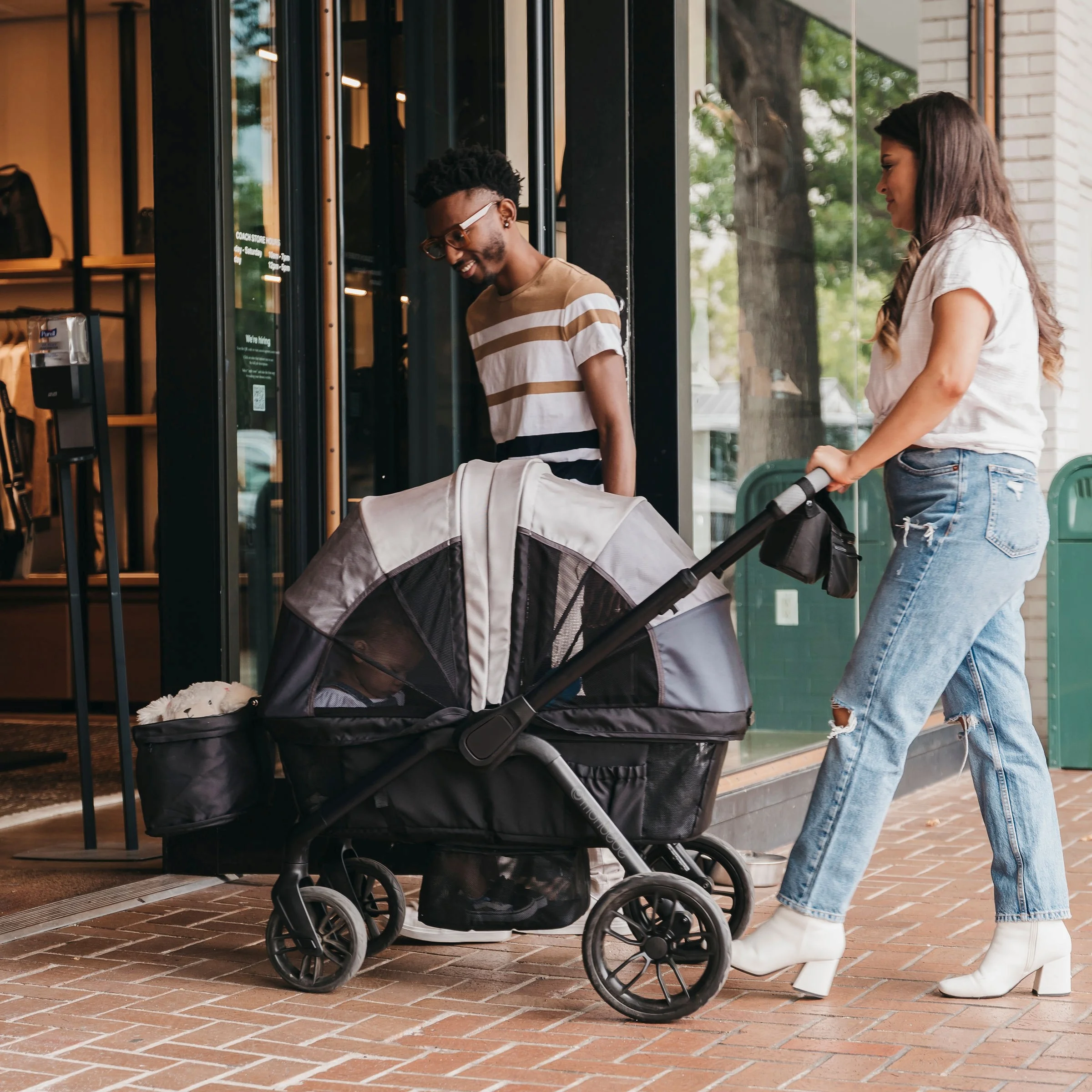 Monbebe Everyday Outings Wagon Stroller, Cobblestone Grey