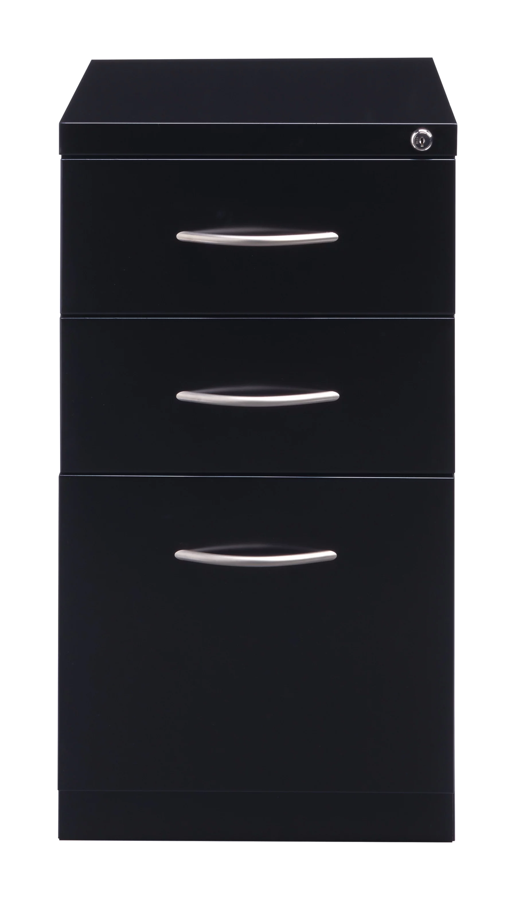 Hirsh 23" Deep Mobile Pedestal File Cabinet 3 Drawer Box-Box-File, Letter Width, Black