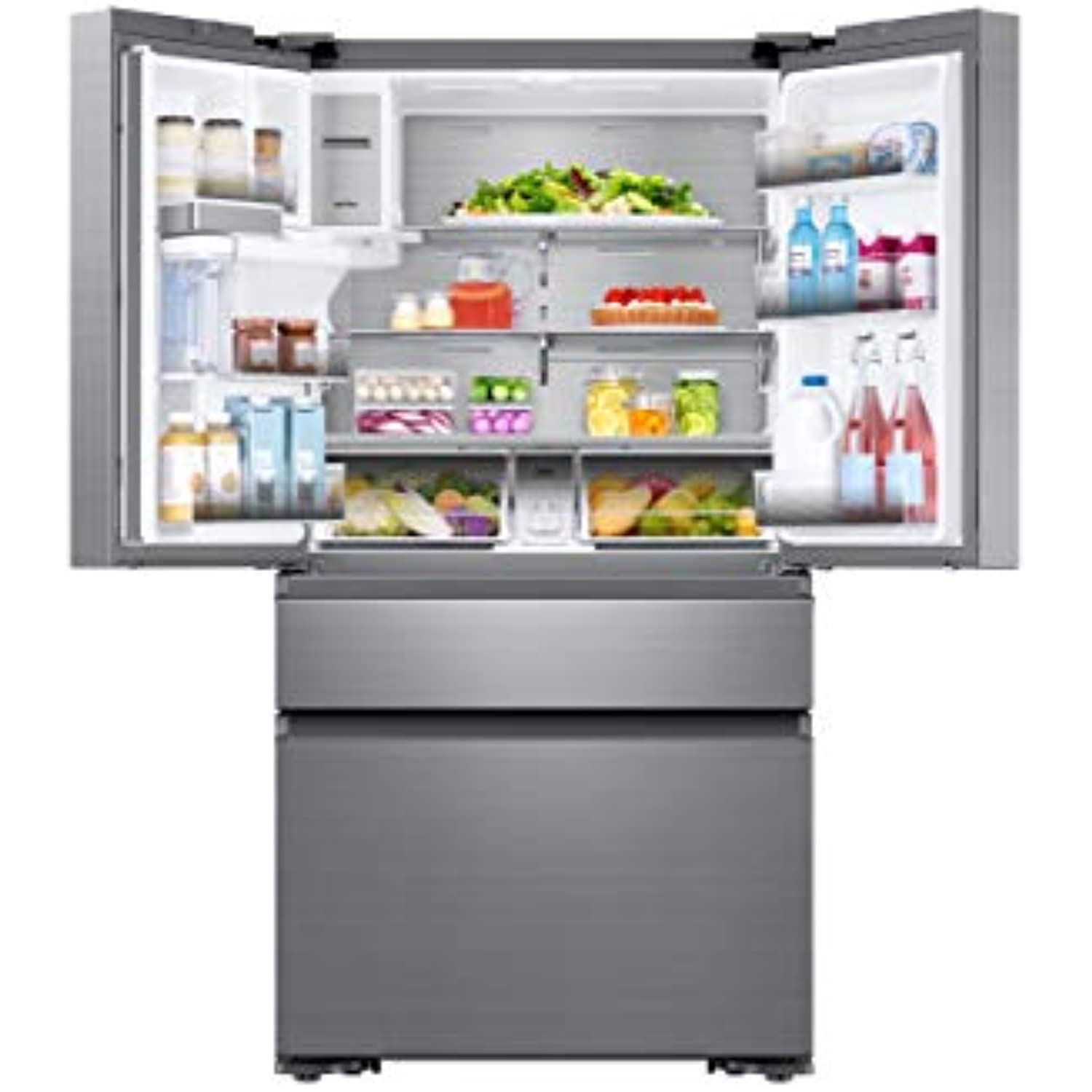 Dacor Transitional DRF36C000SR 36" Freestanding 4 Door French Door Refrigerator with 22.6 Cu. Ft. Total Capacity, External Water Dispenser, Ice Maker, FreshZone Drawers, LED Lighting, Stainless Steel
