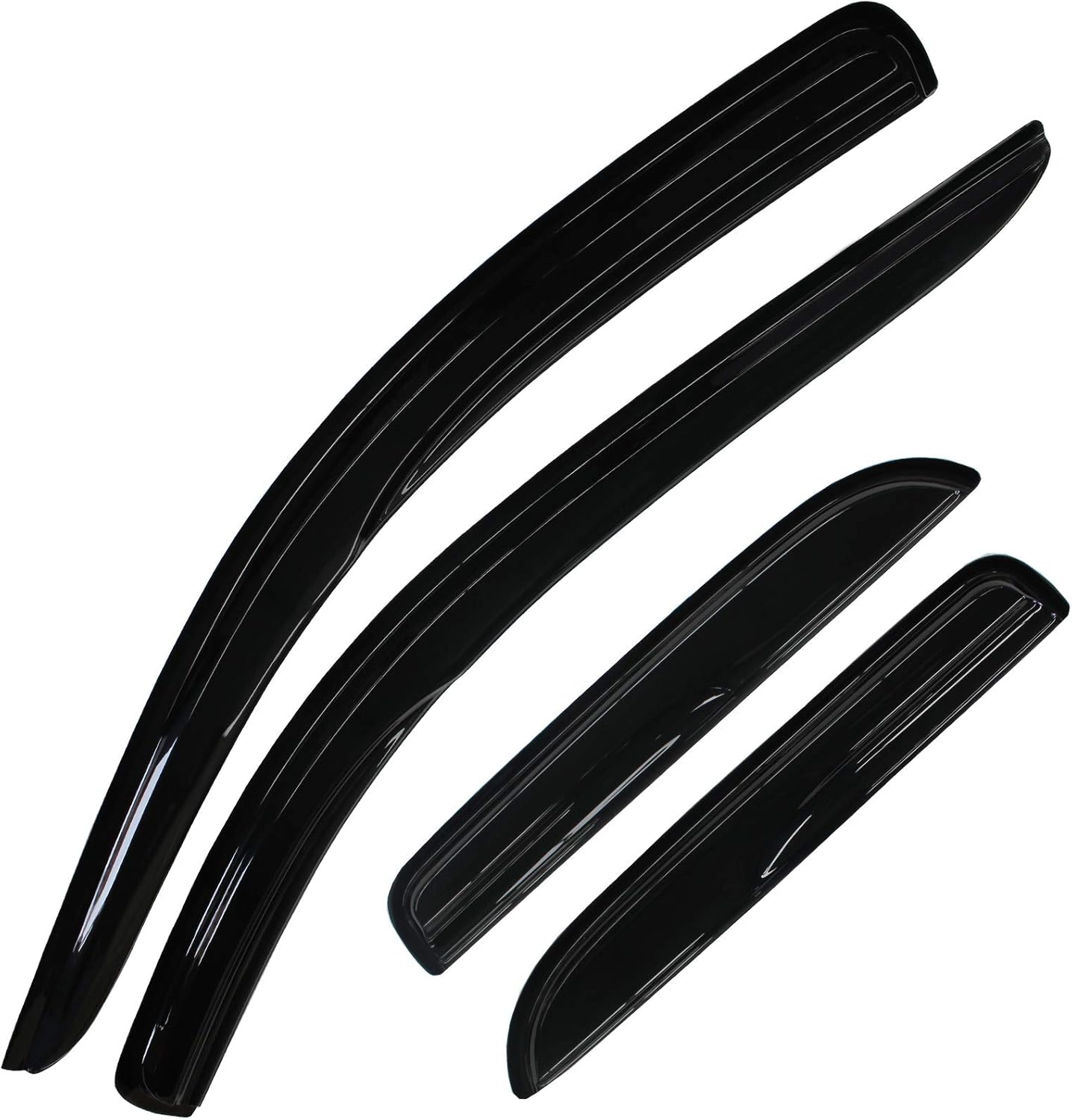 Gldifa Smoke Window Visors fit Dodge 2002-2008 Ram 1500/2003-2009 Ram 2500/3500 Quad Cab Sun Rain Guard Wind Deflectors 94623