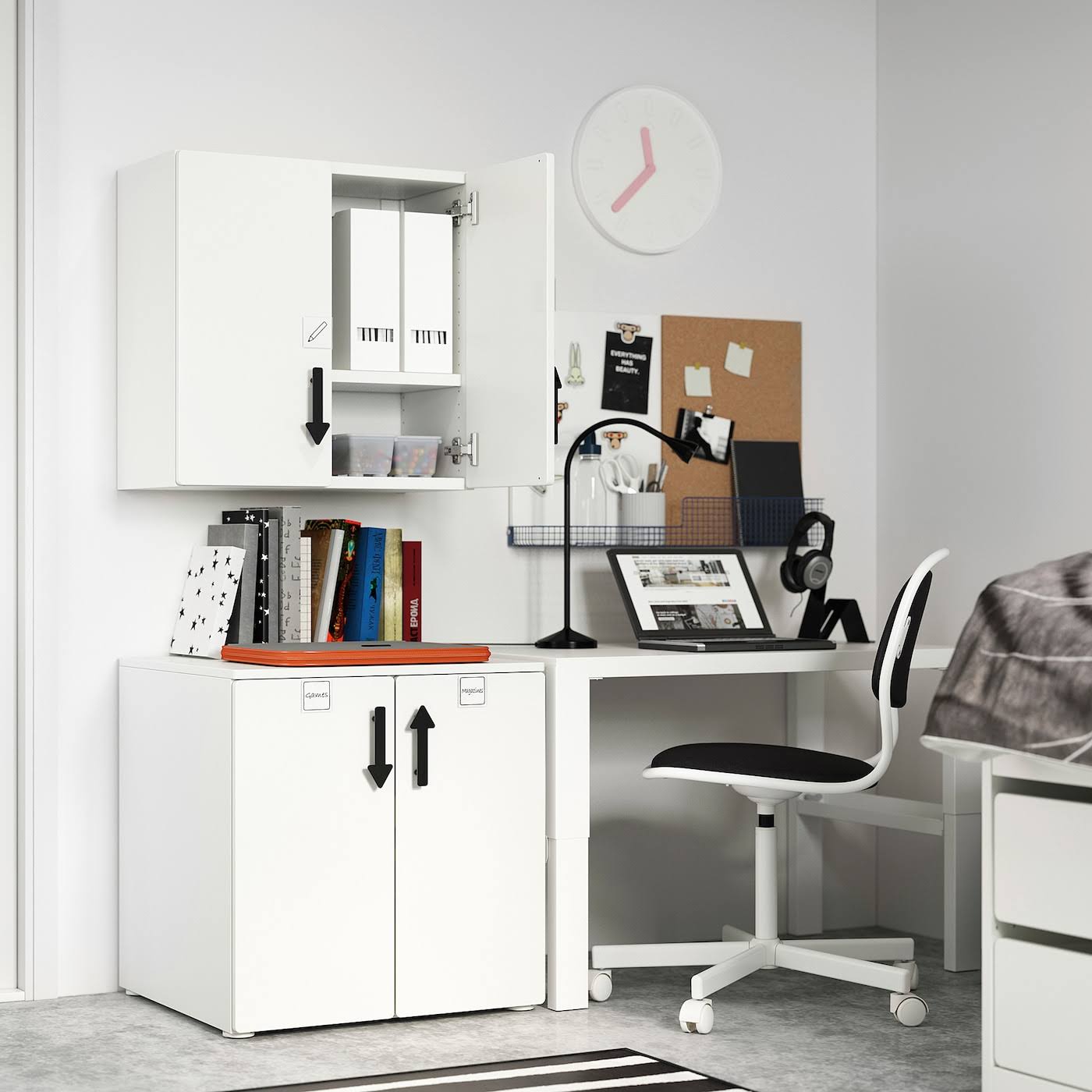 IKEA - SMSTAD Wall Cabinet, White white/with 1 Shelf, 23 5/8x12 5/8x23 5/8 39388444