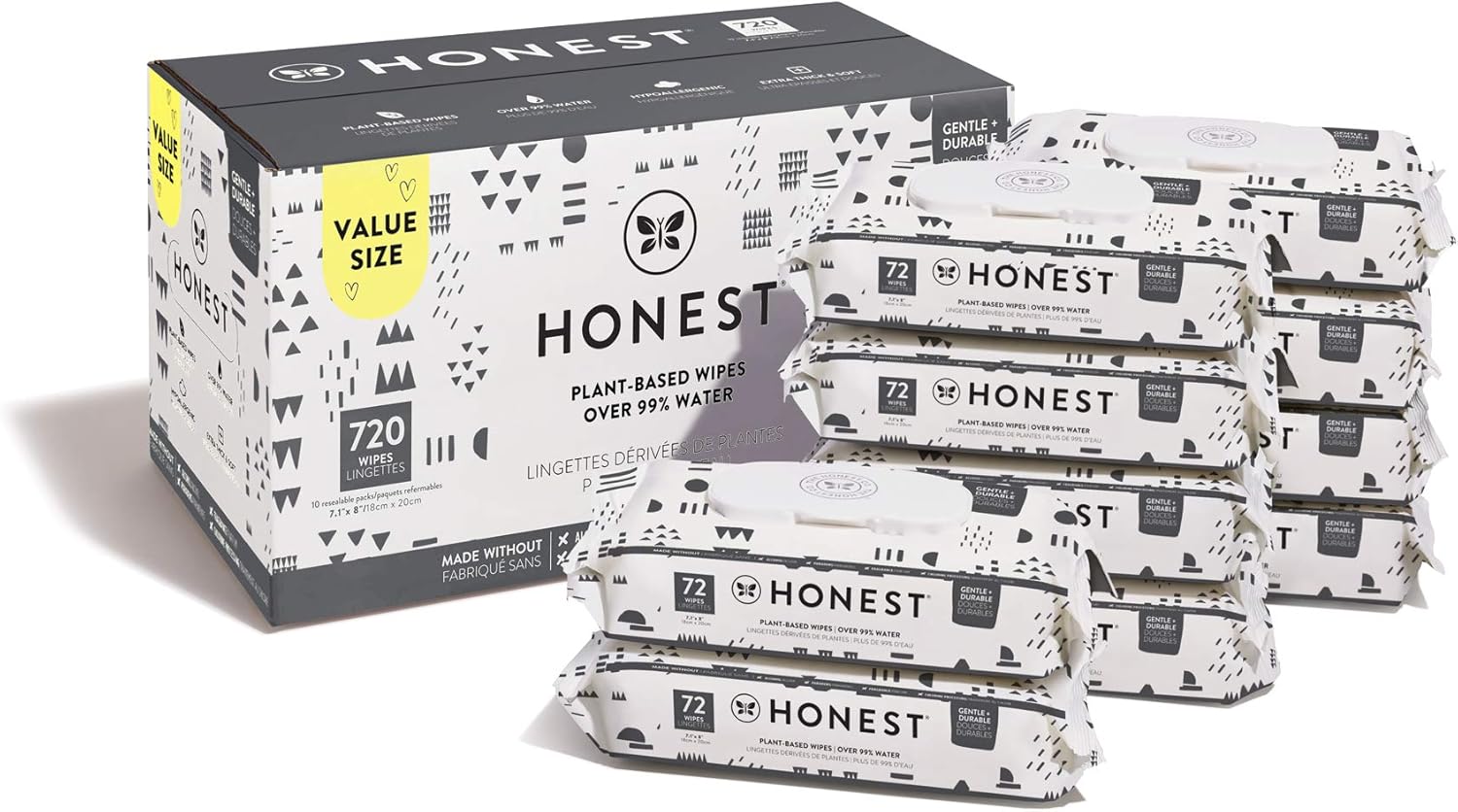 The Honest Company Wipes, Pattern Play, 720 Count Pack of 2