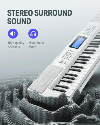 Donner 61 Key Keyboard Piano, Electric Piano Keyboard Kit with 249 Voices, 249 Rhythms - Includes Piano Stand, Stool, Microphone, Gift for Beginners, Black (DEK-610S)