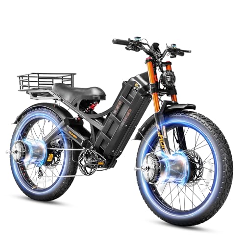 2025 Romeo Pro 3/Pro 2 Electric Bike for Adults 5000W/4000W Dual Motor E Bike 50/46MPH 60V/80Ah 52V/70AH Long Range Electric Bicycle,26 * 4.0 Fat Tire Full Suspension Electric Mountain Bike