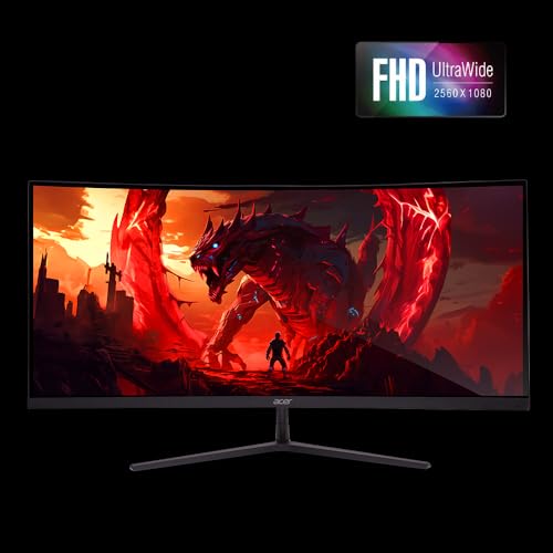 acer Nitro 31.5" FHD 1920 x 1080 1500R Curved PC Gaming Monitor | AMD FreeSync Premium | 240Hz Refresh | 1ms VRB | VESA Mountable | HDR10 | 1 x Display Port 1.4 & 2 x HDMI 2.0 | ED320Q X2bmiipx