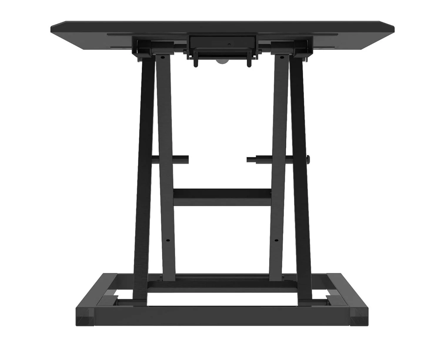 Height Adjustable Portable Pneumatic Standing Desk Converter, Stand Up Desk Riser, Tabletop Computer Workstation - Black