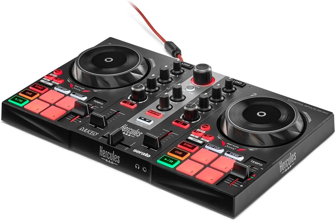 Hercules DJ Controller, Black (INPULSE200MK2)