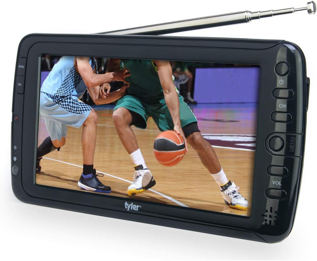 Tyler 7 Portable TV LCD Monitor Rechargeable Battery Powered Wireless Capability HD-TV, USB, SD Card, AC/DC, Remote Control Built In Stand Small For Car Kids Travel