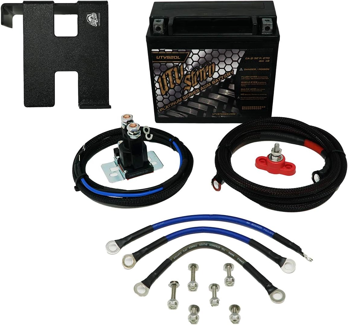 UTV Stereo Second Battery Kit w/ Battery For Can-Am Maverick X3