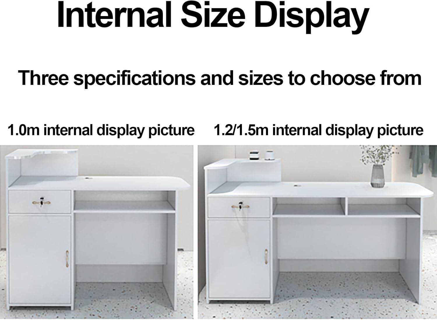 Reception Counter Desk, Checkout Counter, Stations Counter Table, Eception Counter Desk With Lockable Drawers, L-Shap Cashier, Cashier Cabinet, For Clothing Store, Company Front Desk, Coffee Shop