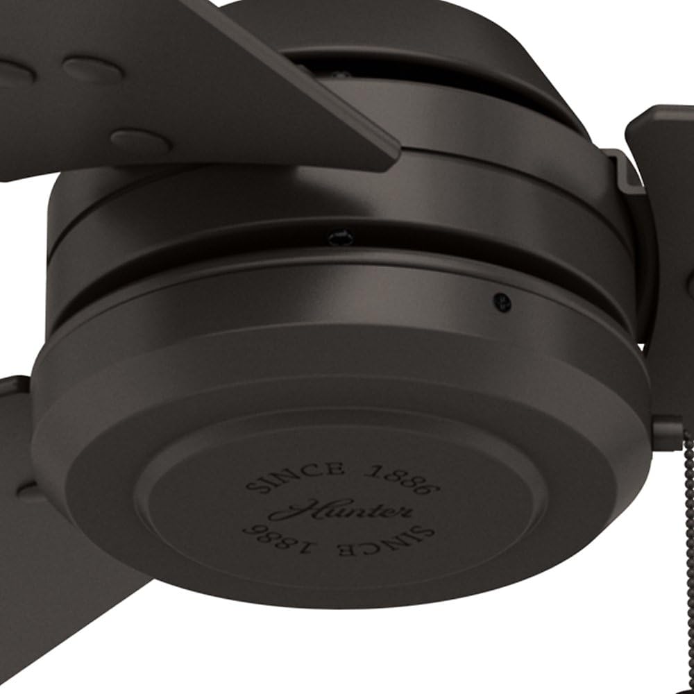 Hunter Cassius Indoor / Outdoor Ceiling Fan with Pull Chain Control, 52, Premier Bronze