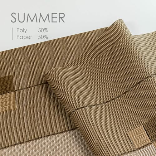 GoDear Design Adjustable Sliding Track Vertical Blinds 45.8"- 86" W x 96" H, Extendable Blinds for Windows, Hanging Room Dividers Walls, Closet Doors, Trimmable Woven Fabric Panel Shades, Summer