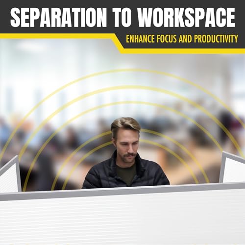 Polycarbonate Office Desk Mounted Privacy Screen Adjustable Table Top Panel Divider, Universal Aluminum Bracket-USA Made, 24" X 24", White
