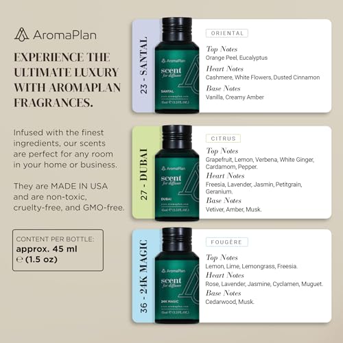AromaPlan Bluetooth Smart Scent Air Machine for Home + 3 Fragrances– Smart Cold Air Technology, Hotel Collection Diffuser, Waterless Whole House Scent Diffuser with Top Picks Fragrance Kit, White