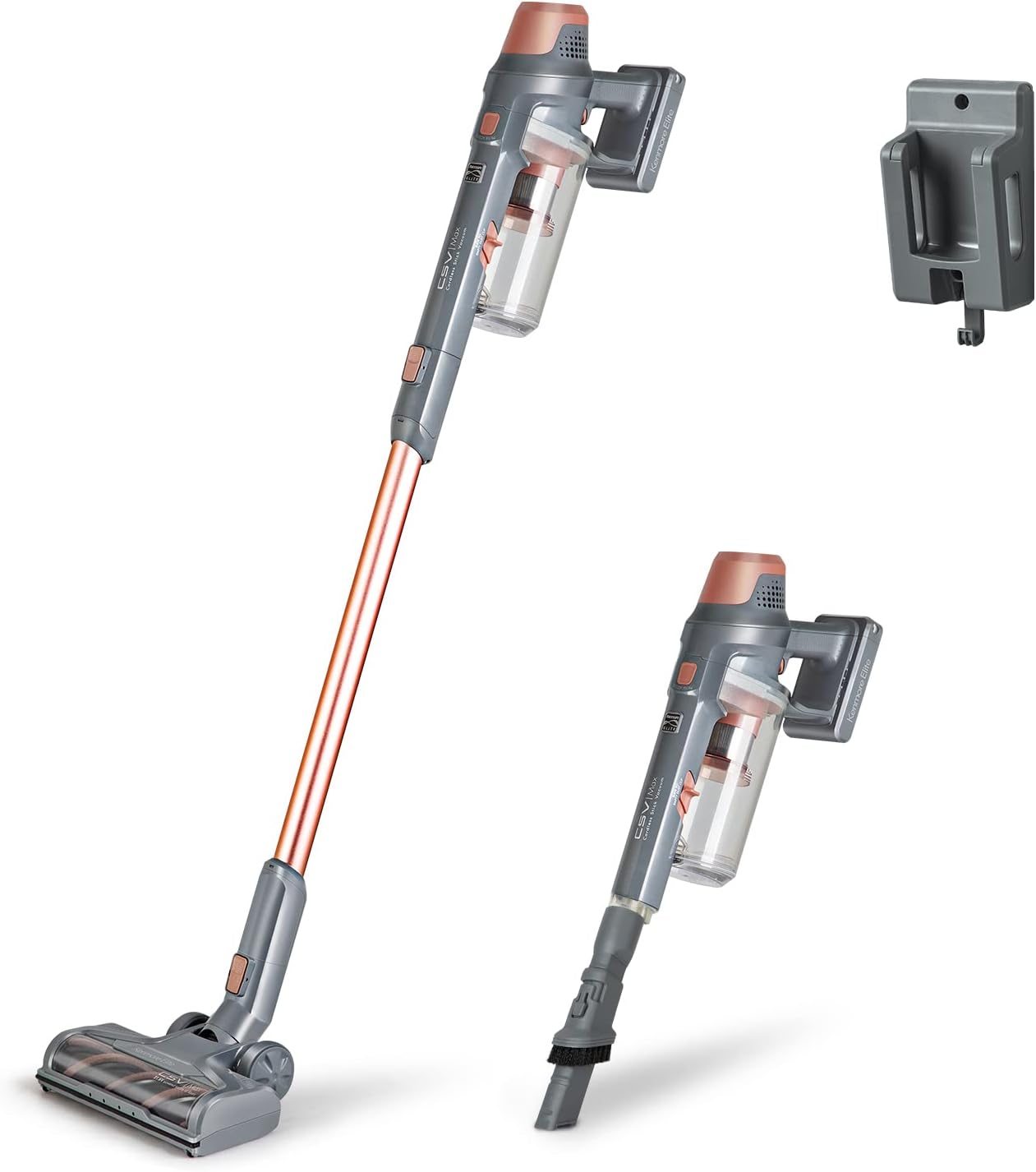 Kenmore Elite DS4090 Brushless Cordless Stick Vacuum Lightweight Vacuum Cleaner 2-Speed Power Suction LED Headlight 2-in-1 Handheld Vacuum for Hardwood Floor, Carpet & Pet Hair