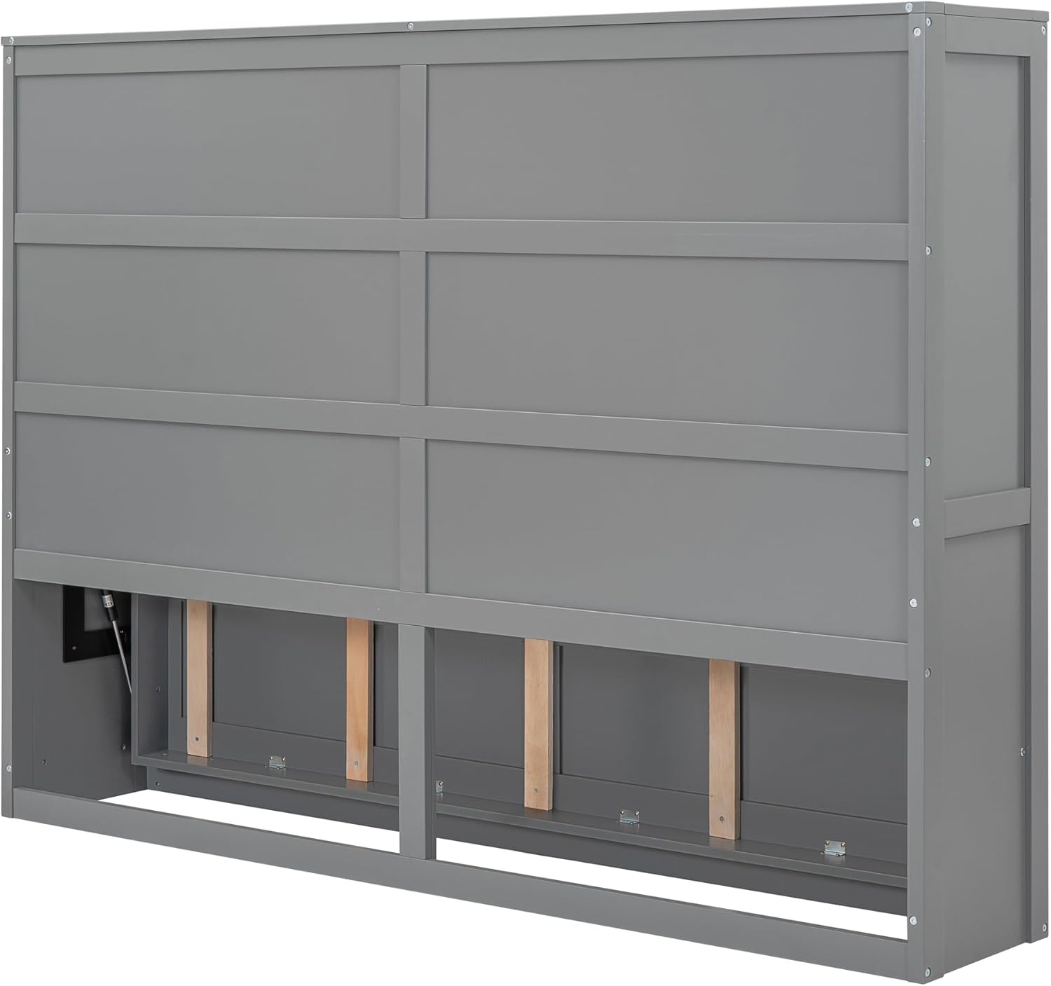 MERITLINE Full Size Murphy Bed Space-Saving Wall Bed for Multipurpose Guest Room or Home Office, Gray, HJH-LP664AAE
