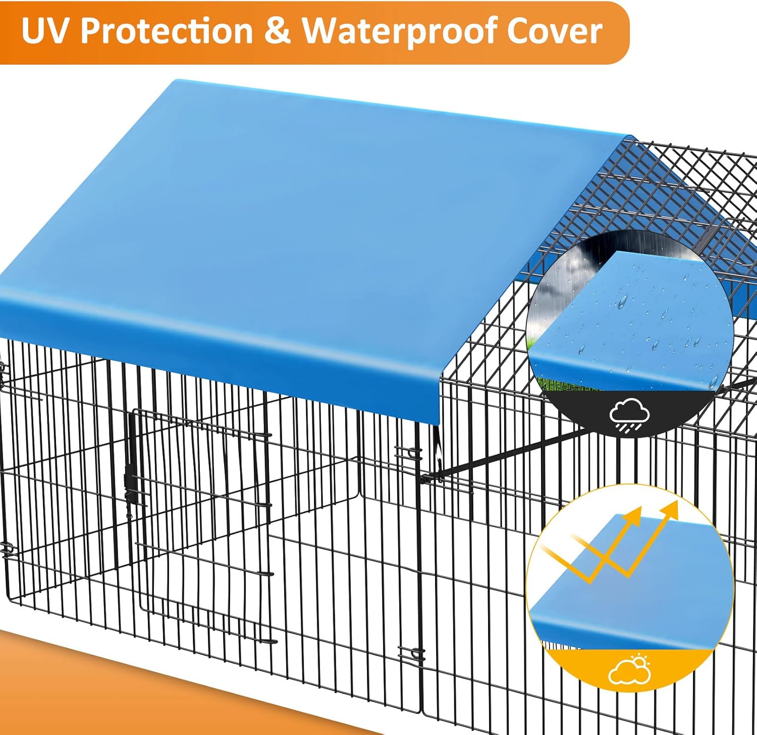 Metal Chicken Coop 86"×40"×39" Chicken Runs for Yard with Cover Chicken Playpen Enclosure Chicken Pen Kennel Duck CoopCage for Outdoor Backyard Farm Rabbit Small Animal Dog Poultry Cat Hutch