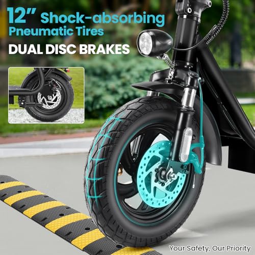 Caroma Peak 800W/1200W Electric Scooter Adults, 30 Miles Max Range, Foldable Electric Scooter with Seat, Front Suspension, Detachable Large Basket,Commuter E-Scooter for Adult and Teens