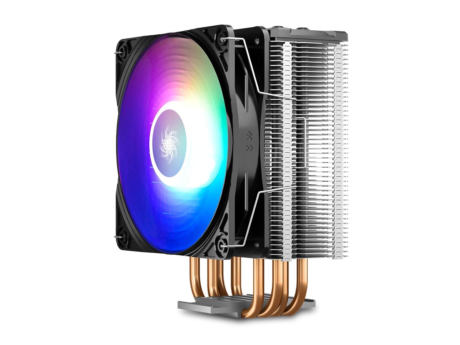 DEEPCOOL GAMMAXX GT A-RGB, CPU Air Cooler, SYNC A-RGB Fan and Black Top Cover, Cable or Motherboard Control Supported, 4 Heatpipes, 120mm A-RGB Fan, Universal Socket Solution