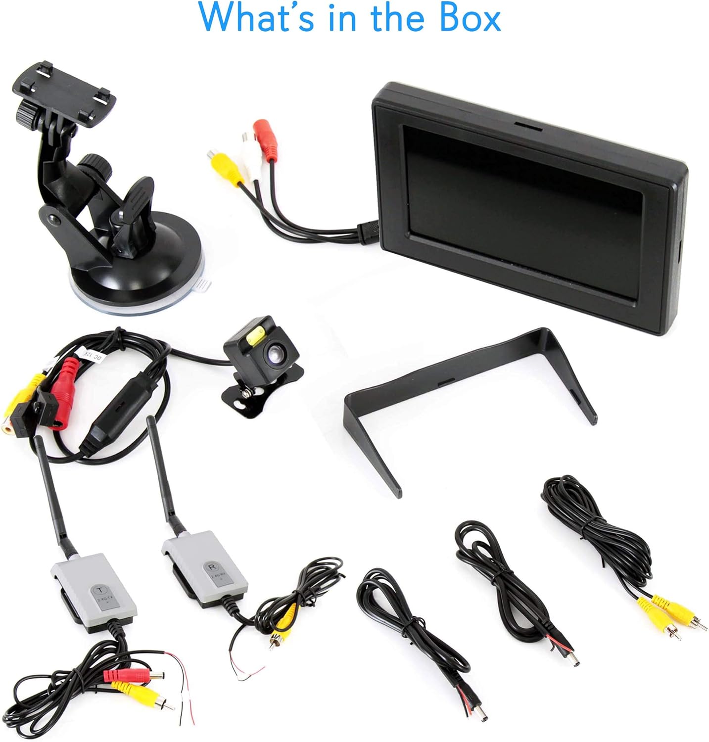 Wireless Backup Rear View Camera - Waterproof Car Parking Rearview Reverse Safety/Vehicle Monitor System w/ 4.3” Video Color LCD Display Screen, Distance Scale Lines, Night Vision - Pyle PLCM4580WIR Pack of 2