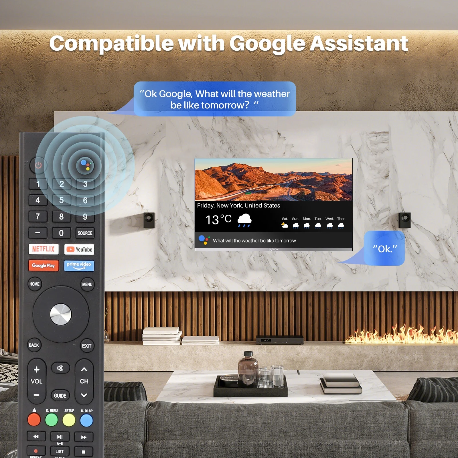 SYLVOX Smart RV TV, 24 inch TV with Built-in DVD Player, 12 Volt TV for RV Camper, 1080P FHD Android TV Free Download APPs, Support WiFi Bluetooth, 2 HDMI & 2 USB, AC/DC Powered (Limo Series)
